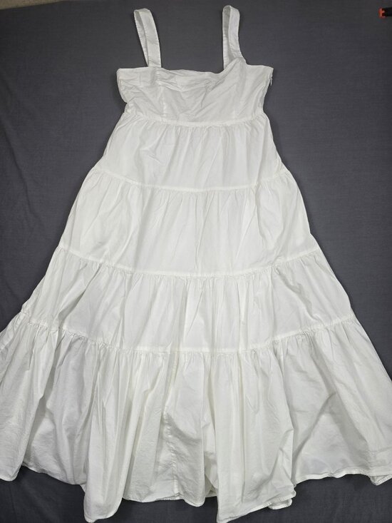 Michael Kors Dresses & Skirts - Michael Kors White Tiered Cotton Blend Sleeveless Dress Size M Boho Beachy